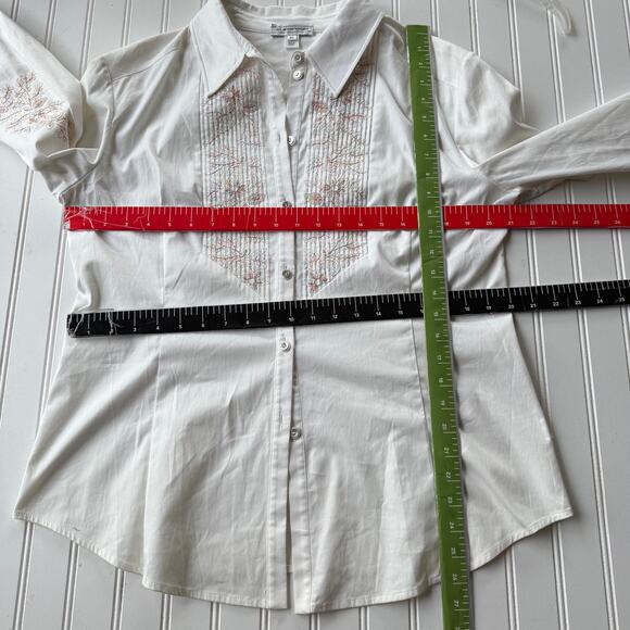 S. John’s Sport white Pintuck white Buttondown shirt size XL Fitted or size L - Picture 12 of 13